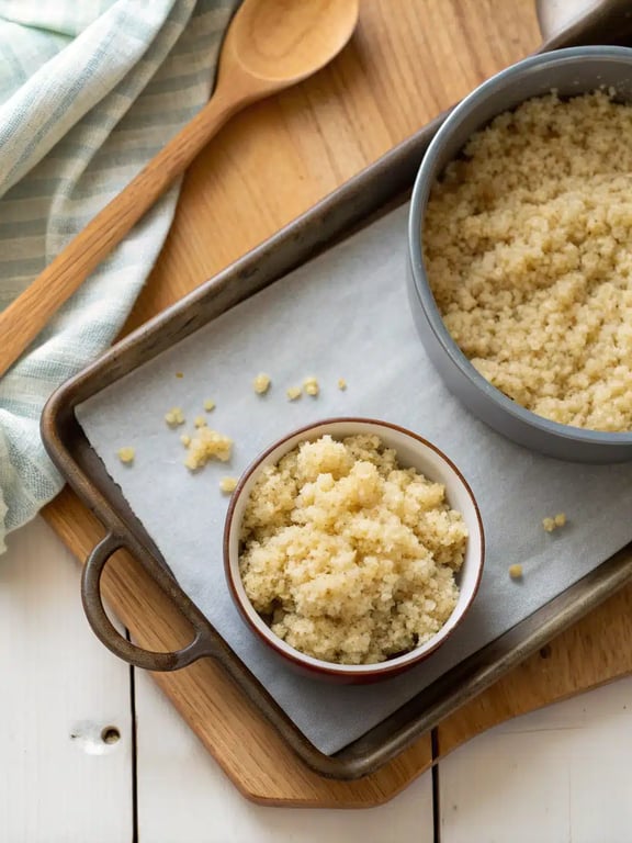 Step 2 for Mediterranean diet meal prep — process in progress