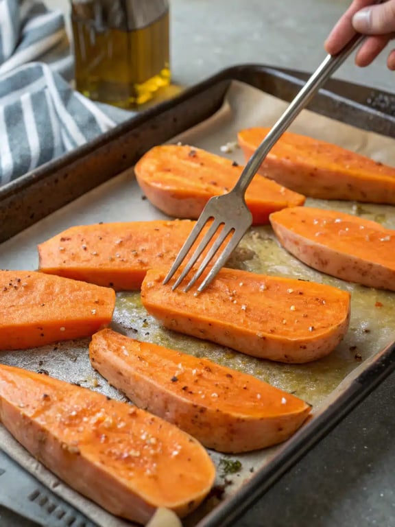 Step 2 for Mediterranean sweet potatoes recipe — process in progress