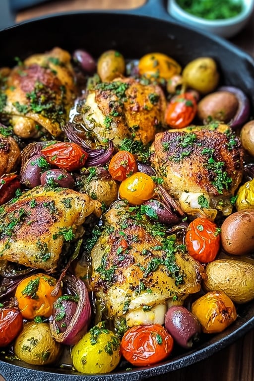 One Pan Mediterranean Chicken: 18 Ingredients