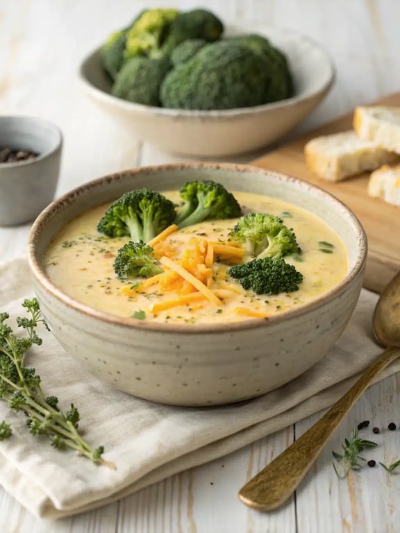 Soupe au brocoli et au cheddar, un plat réconfortant faible en glucides