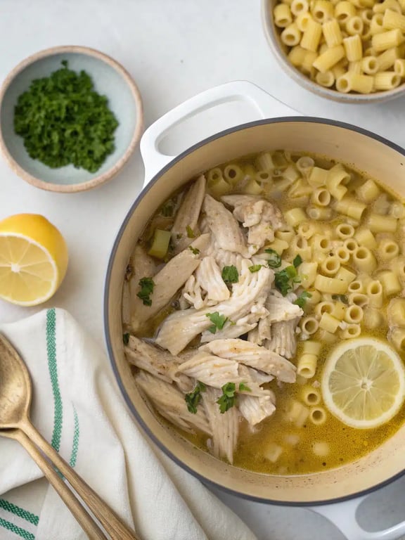 Italian Penicillin Soup — final step Final step for Italian Penicillin Soup — plated and ready