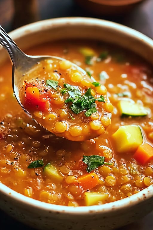 Hearty Lentil Vegetable Soup (One Pot, 55 Minutes)