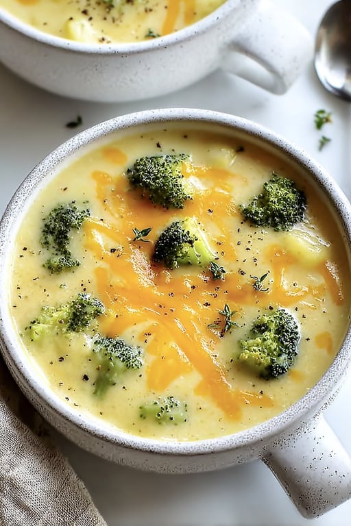 Creamy Broccoli Cheddar Potato Soup: 10 Minutes of Prep