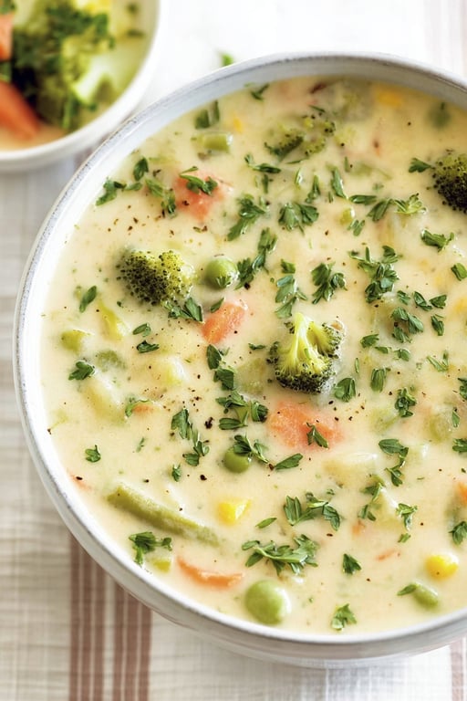Veggie Pot Pie Soup: Makes 3 Servings