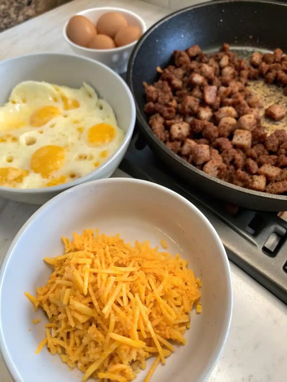Step 4 for breakfast tacos recipe — texture check