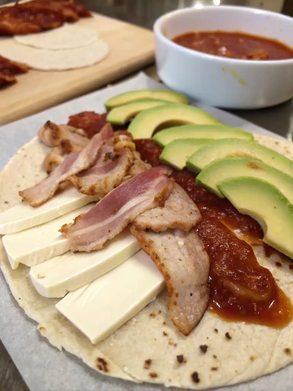 Step 4 for California Turkey Club Wrap — texture check