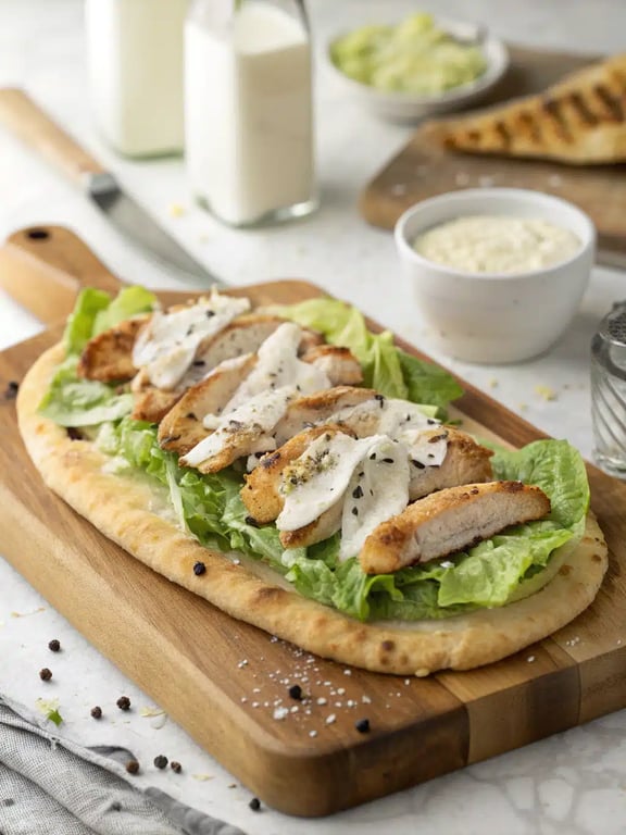 Chicken Caesar Flatbread for Quick Nostalgia