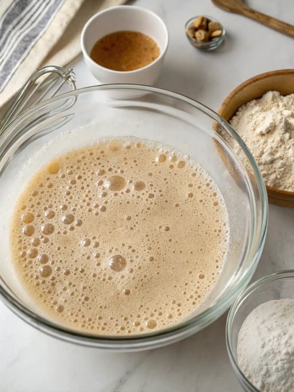 Kneading the dough for homemade sub rolls on a floured surface