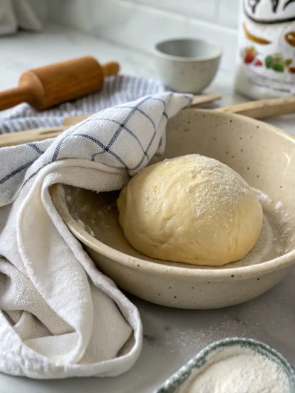 Shaped homemade sub rolls on a baking sheet ready for their second rise