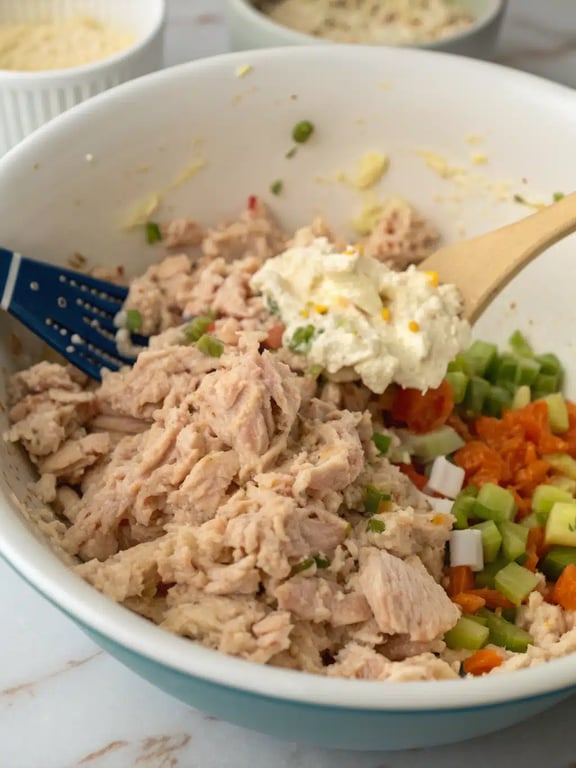 Italian Tuna Salad — step 4 Step 4 for Italian Tuna Salad — texture check