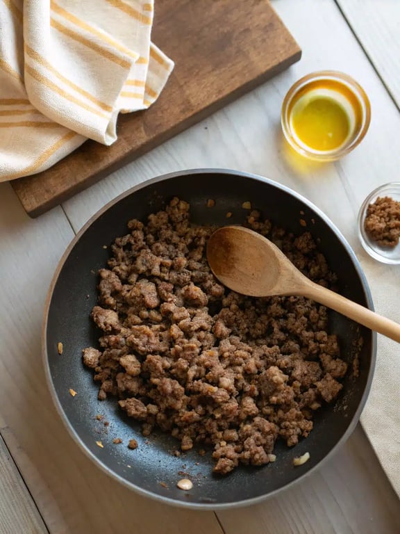 sloppy joe recipe — step 2 Step 2 for sloppy joe recipe — process in progress