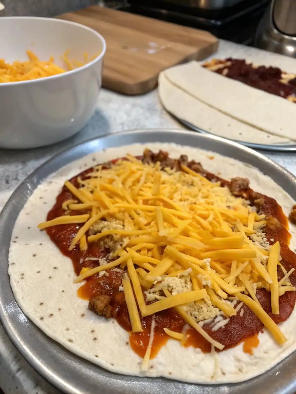 Step 4 for Taco Bell quesadilla recipe — texture check