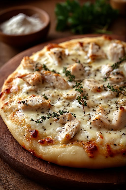 White Chicken Pizza Recipe – Creamy and Savory