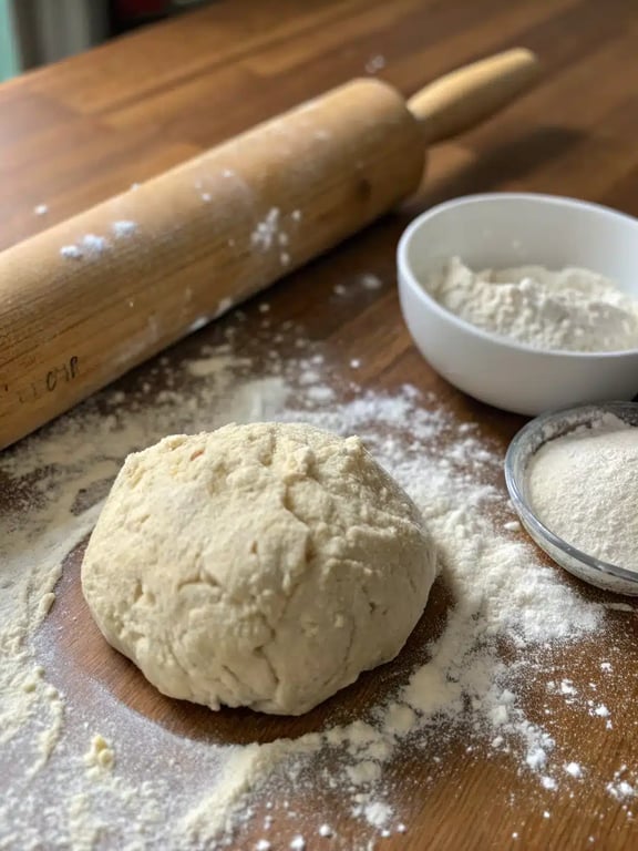 Step 4 for Joanna Gaines pizza dough — smooth dough ball ready to rise