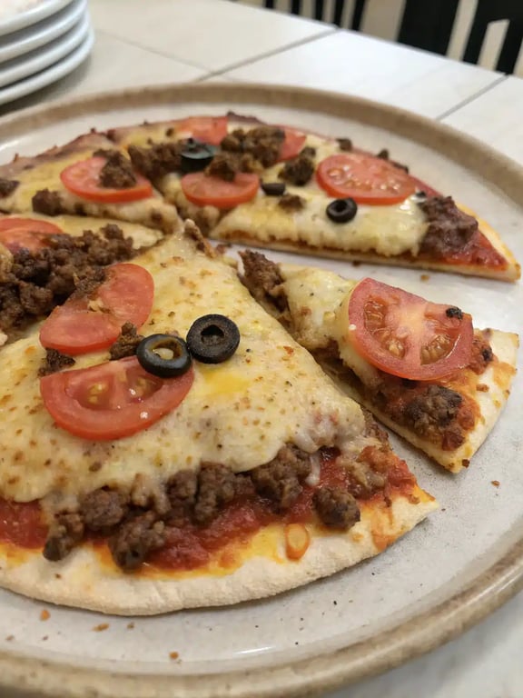 Mexican pizza recipe served on a platter with fresh toppings and sides