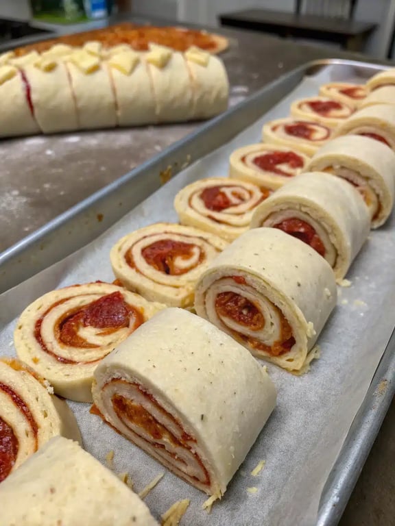 Final step for New York pizza rolls — plated and ready