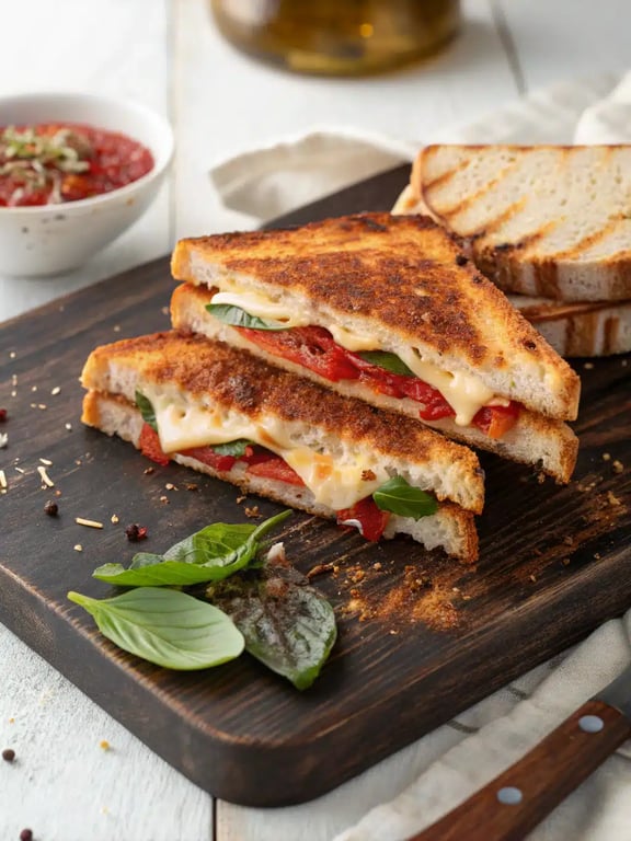 Pizza grilled cheese recipe with bold nostalgic flavor
