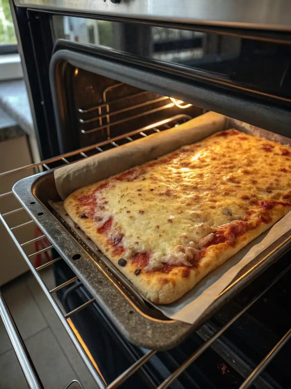 Final step for sheet pan pizza — plated and ready