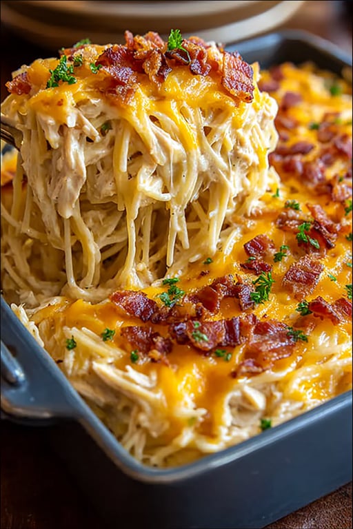 Creamy Chicken Spaghetti Bake (Easy 50 Minute Casserole)