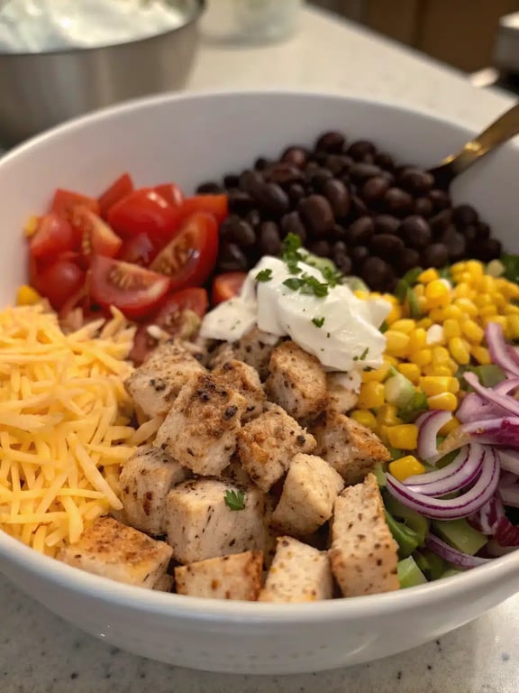 Step 4 for chicken taco casserole — texture check