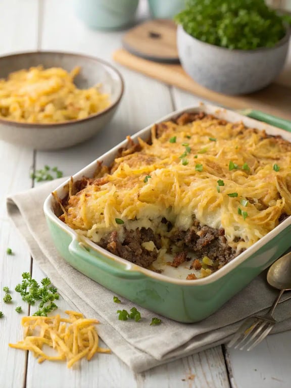 Gratin de pommes de terre rissolées au hamburger pour une saveur chaleureuse des fêtes