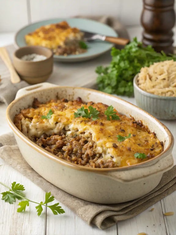 Casserole de riz au hamburger : un plat réconfortant et riche en protéines, empreint de nostalgie.