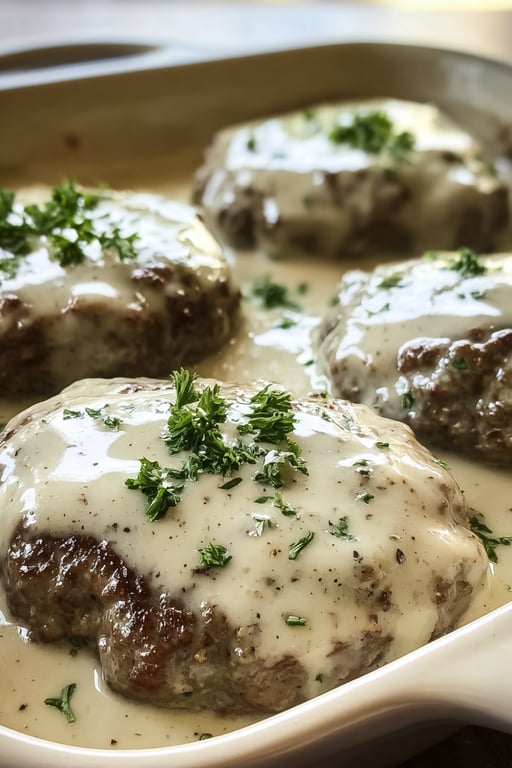Amish Hamburger Steak Bake (Easy 6 Serving Dinner)
