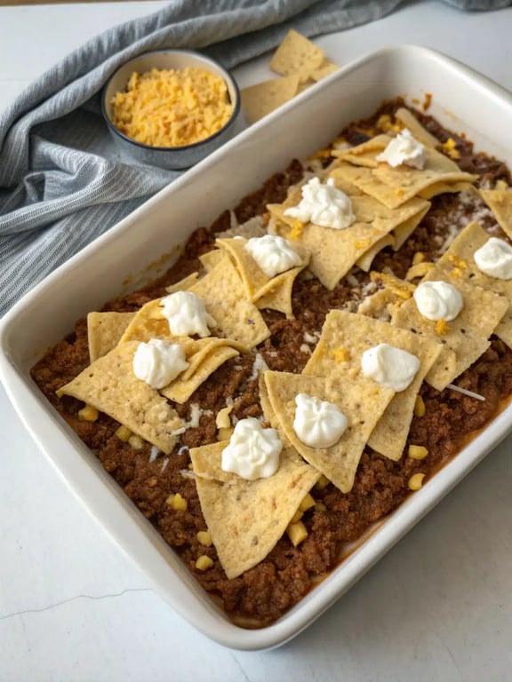 Step 4 for Mexican casserole recipe — texture check