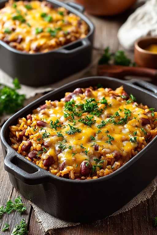 Rice and Black Bean Casserole (Easy 55 Minute Dinner)