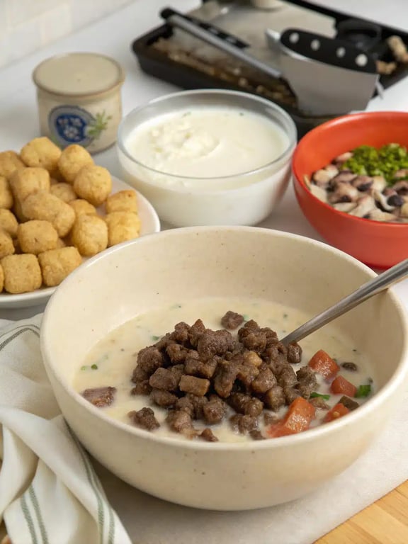 Step 4 for tater tot casserole — texture check