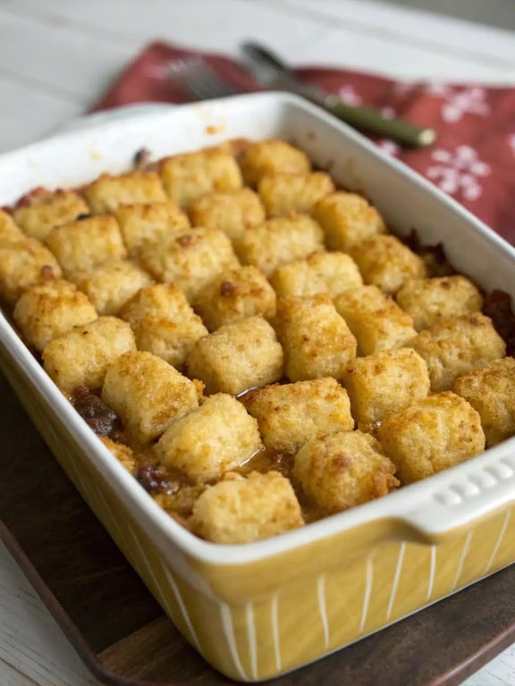 tater tot casserole recipe served tater tot casserole recipe served on a plate with a fresh green salad