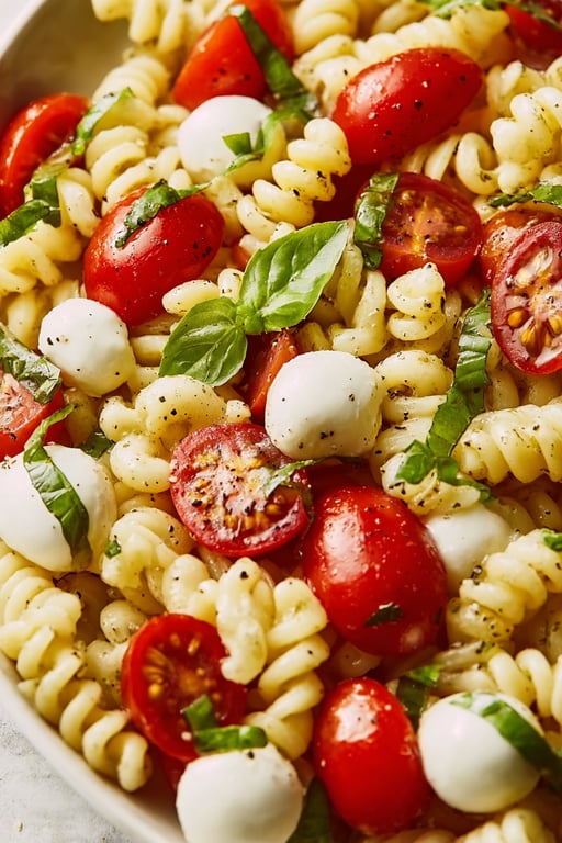 Creamy Caprese Pasta Salad – Fresh Summer Side
