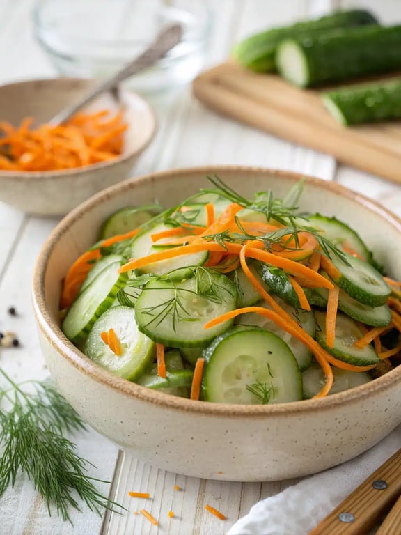 Cucumber Carrot Salad with Bold Dill Flavor