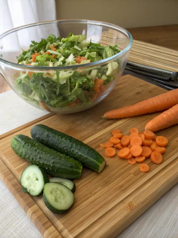 cucumber carrot salad — step 2 Step 2 for cucumber carrot salad — process in progress
