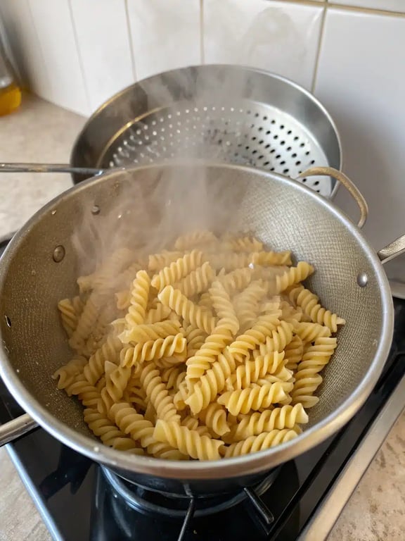 Whisking the creamy dressing for dill pickle pasta salad in a large bowl