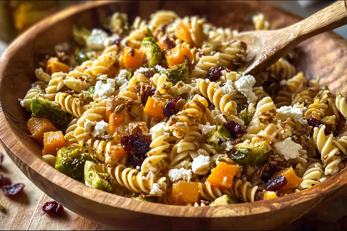 Fall Pasta Salad with Butternut Squash and Brussels