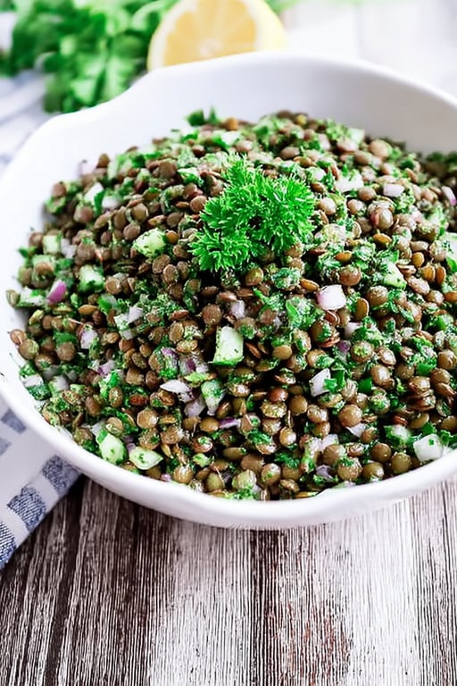Lebanese Lentil Salad with Parsley and Lemon