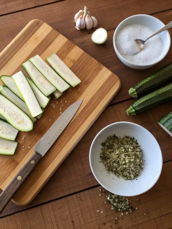 Step 2 for marinated vegetable salad recipe — process in progress