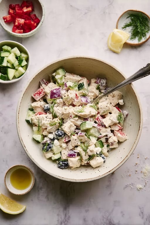 Mediterranean Chicken Salad Recipe – Creamy and Fresh