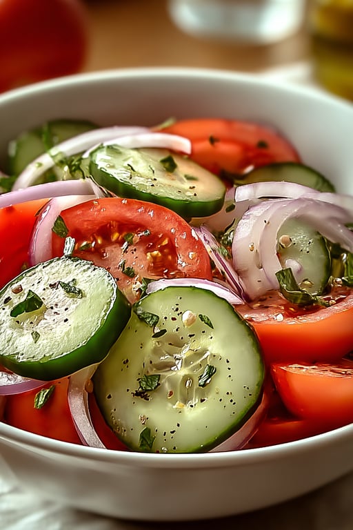 Cucumber Tomato Salad with Onion (Easy 10 Minutes)
