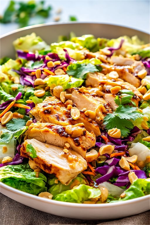 Crunchy Thai Chicken Salad with Peanut Dressing