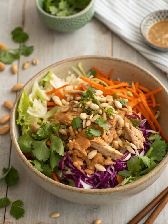 Best Thai peanut chicken salad for a simple high protein lunch