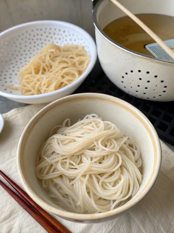 Step 2 for Thai salad recipe — process in progress