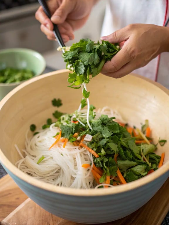 Final step for Thai salad recipe — plated and ready