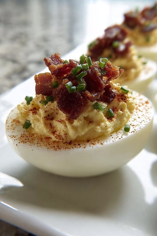 Million Dollar Turkey Bacon Deviled Eggs