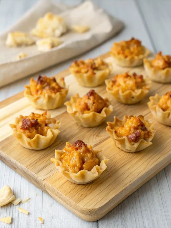 A beautifully arranged platter of easy party appetizers with garnish, ready for a party