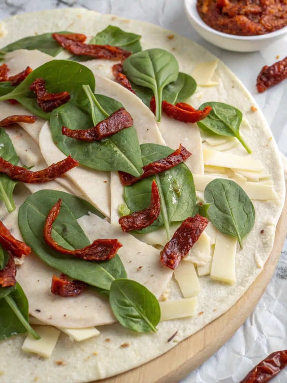 Step 4 for Italian pinwheel sandwiches — texture check