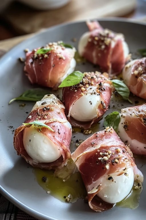 Turkey Bacon Wrapped Mozzarella Bites