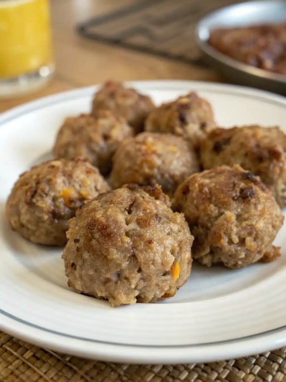 sausage balls recipe serving suggestion with dipping sauces