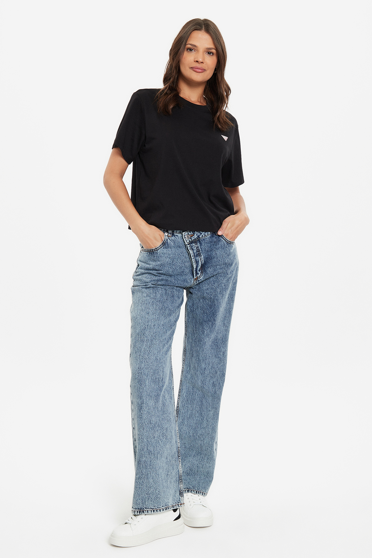 T-shirt GUESS W4YI05 K8HM0 Czarny